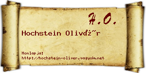 Hochstein Olivér névjegykártya